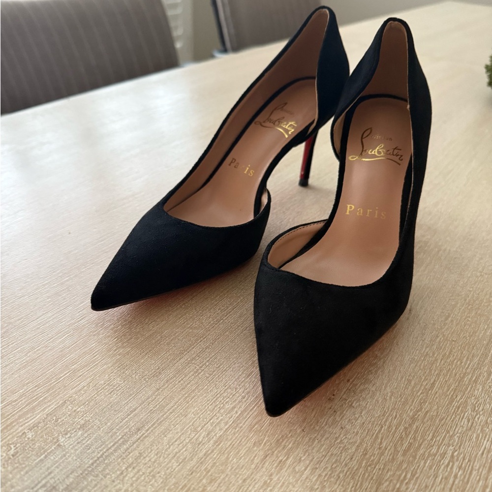 Christian Louboutin Black Suede Heels